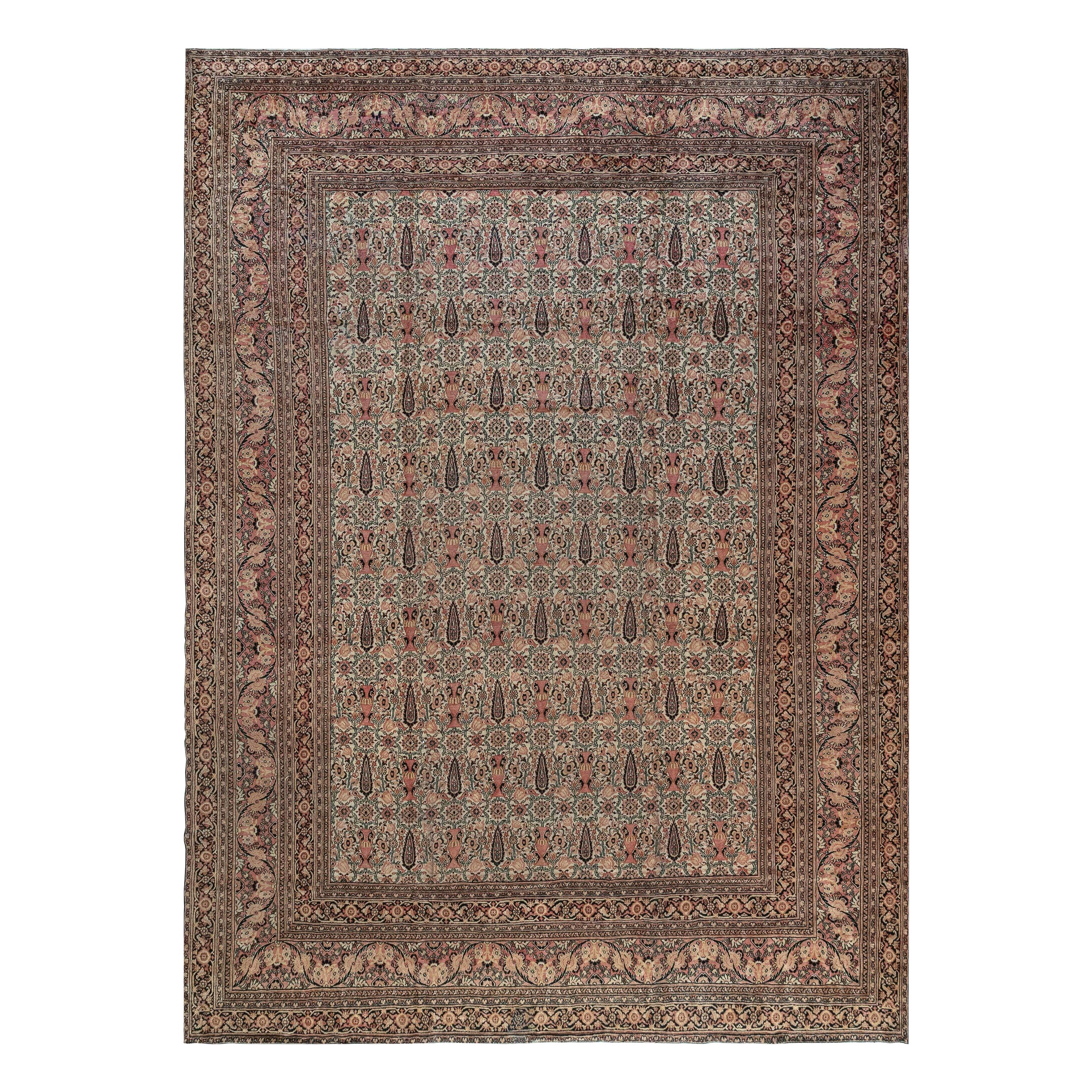 Authentic Persian Khorassan Handmade Wool Rug For Sale