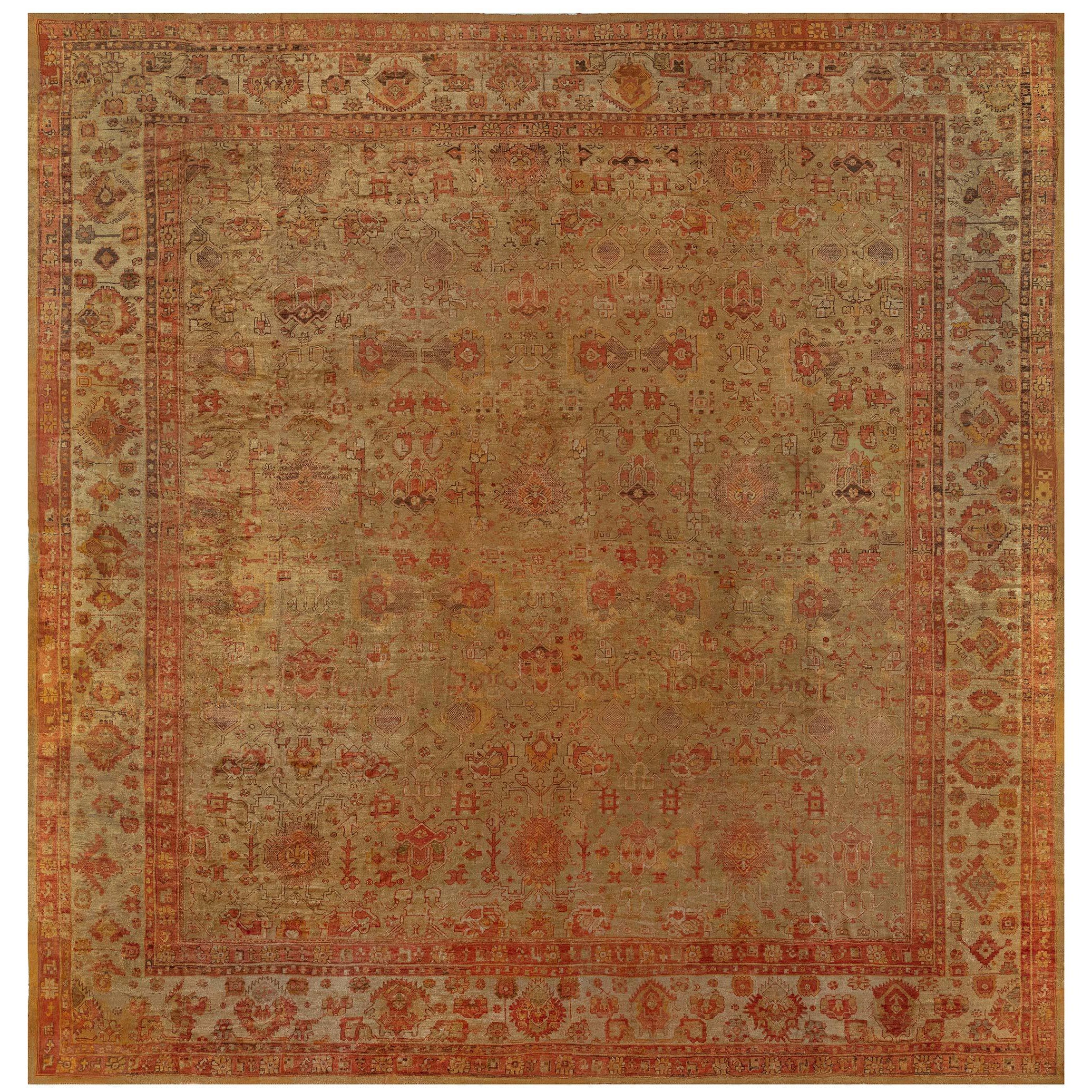 Antique Turkish Oushak Rug 'Size Adjusted'  For Sale