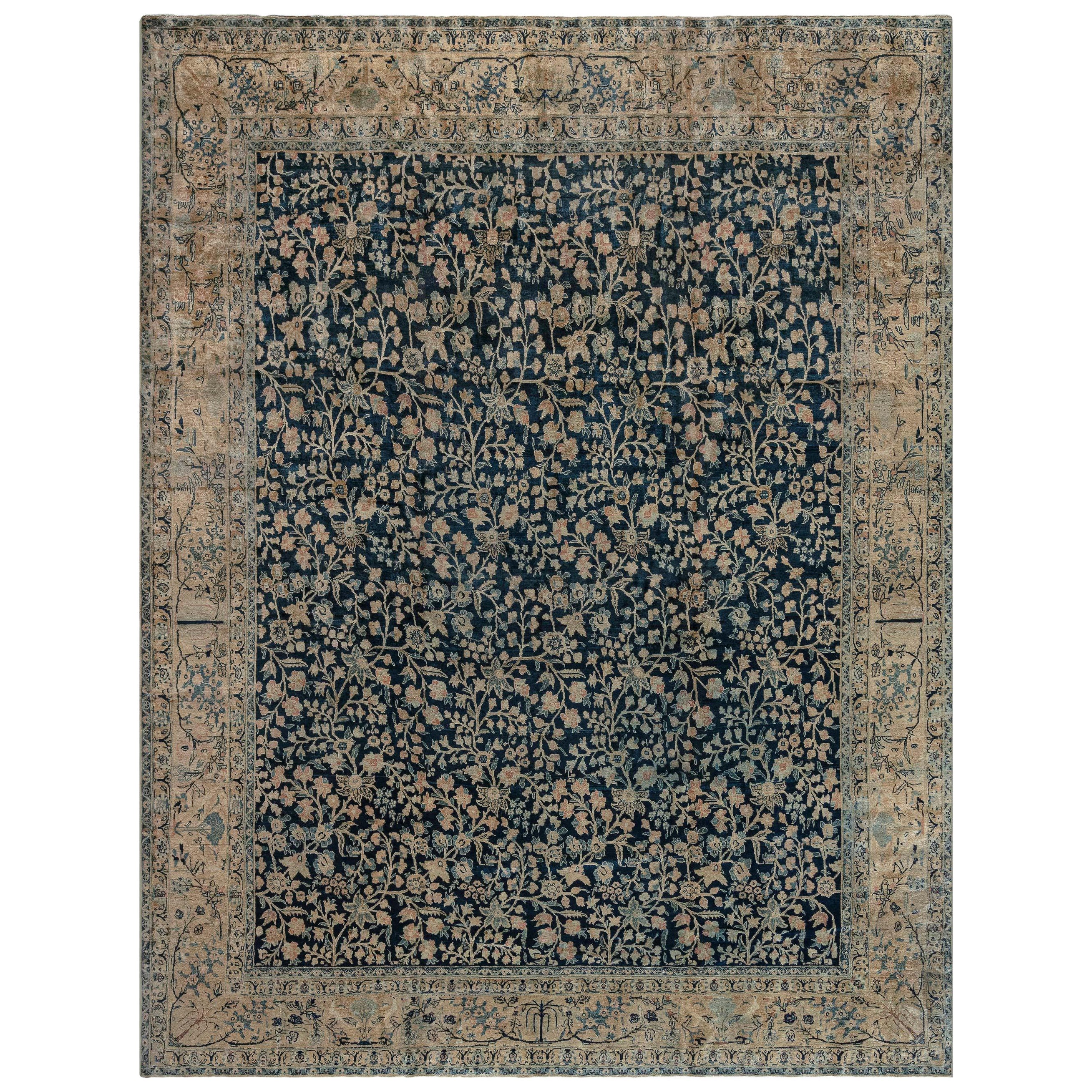 Authentic Persian Tabriz Handmade Wool Carpet For Sale