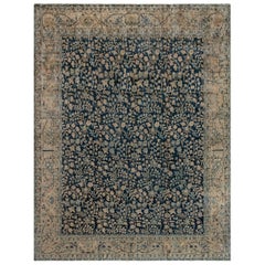 Antique Authentic Persian Tabriz Handmade Wool Carpet