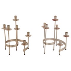 Gunnar Ander for Ystad Metall. Pair of candle holders in silver-plated brass.