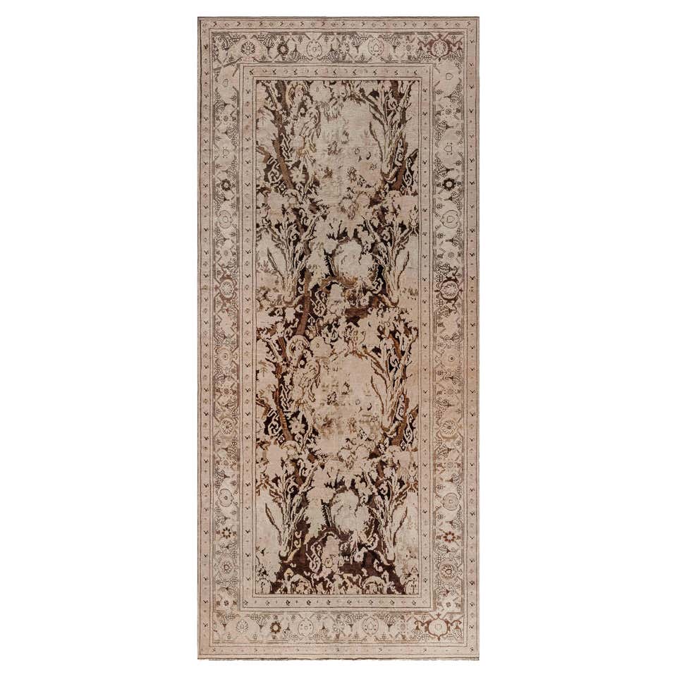 Hand Knotted Antique Rug Red Blue Floral Pattern Wool Russian Rug by ...