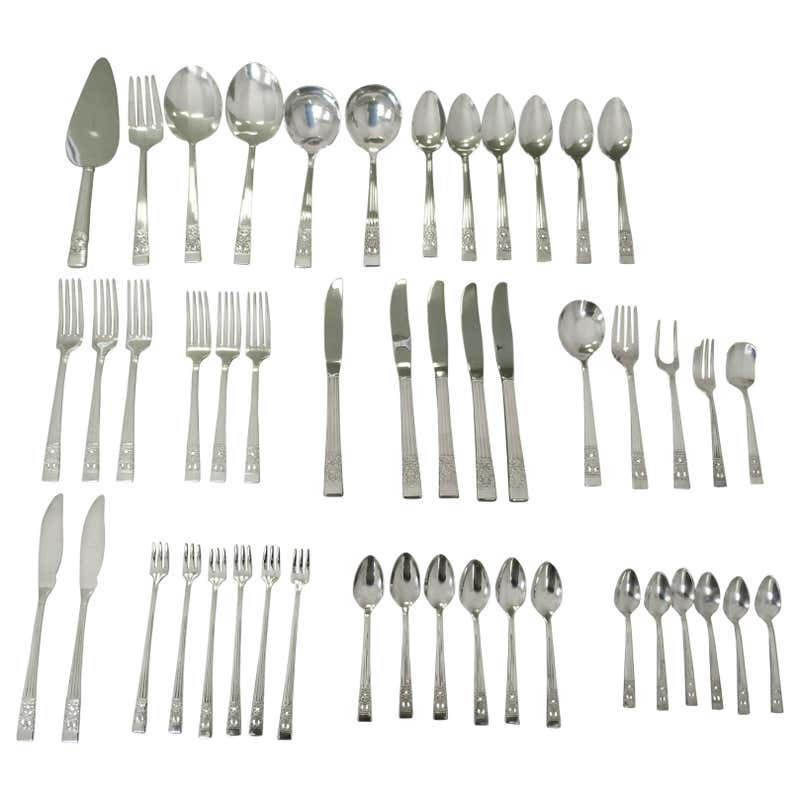 Community Tree Flatware Pattern Louisiana by Community Oneida Stainless Steel Flatware Set Service 80 ...