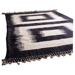 Genuine Hand woven Moroccan rug- Black squares