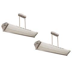 Spectacular Pair of Modernist Art Deco Chandeliers