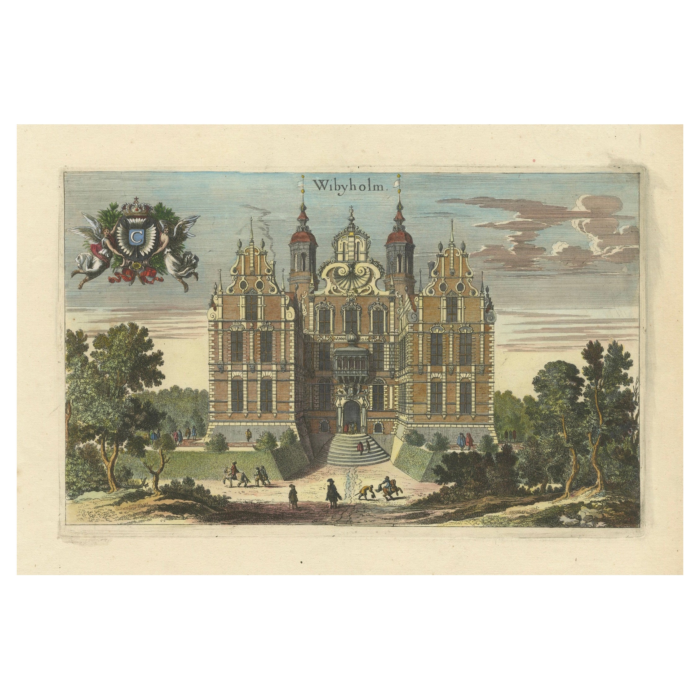 Vibyholm Castle in Sweden: A Baroque Gem in Dahlbergh's Collection, ca.1675 For Sale