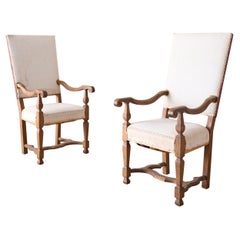 Antique Pair of 19th century French open armchairs