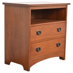 L. & J.G. Stickley Mission Oak Arts & Crafts Media Cabinet or Bedside Chest