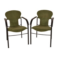Pair of Varius Green Armchair  Designed by Oscar Tusquets in 1983. Spain