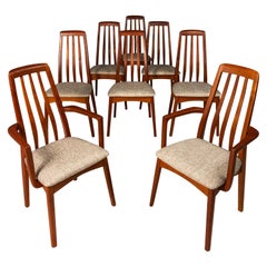 Ensemble de 8 chaises de salle à manger danoises modernes en teck massif, Benny Linden Design, vers 1970