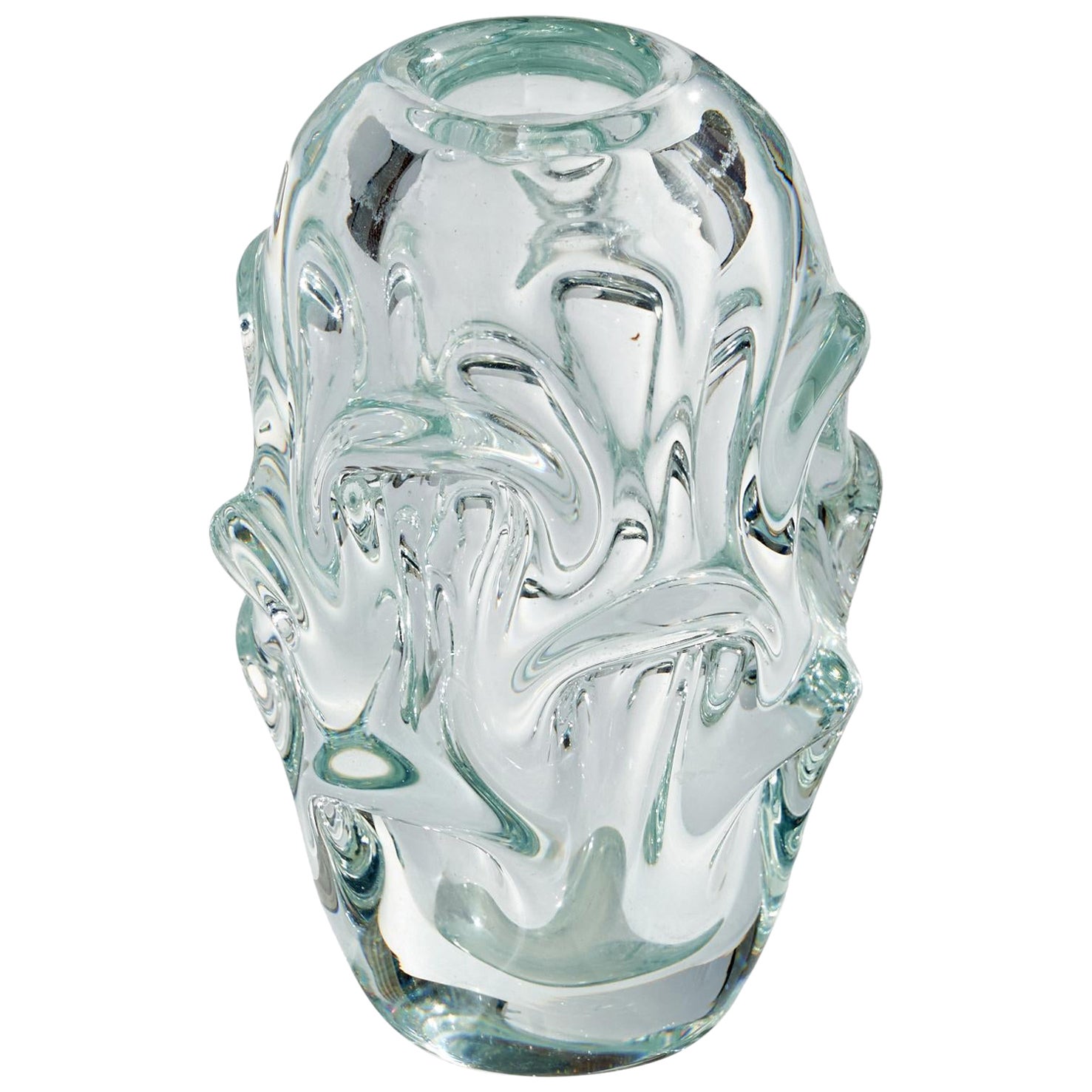 Börne Augustsson, Vase, Blown Glass, Sweden, 1940s For Sale