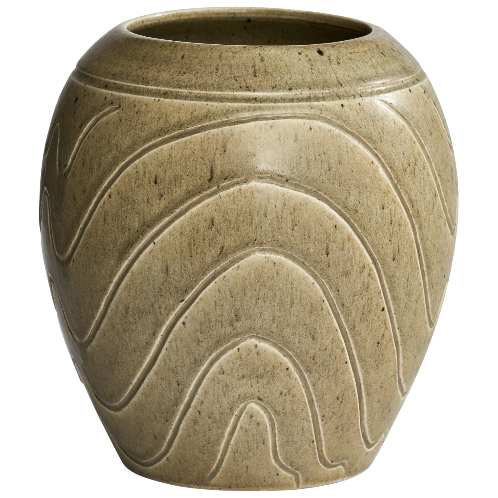 Bo Fajans, Vase, Ceramic, Sweden, 1940s For Sale