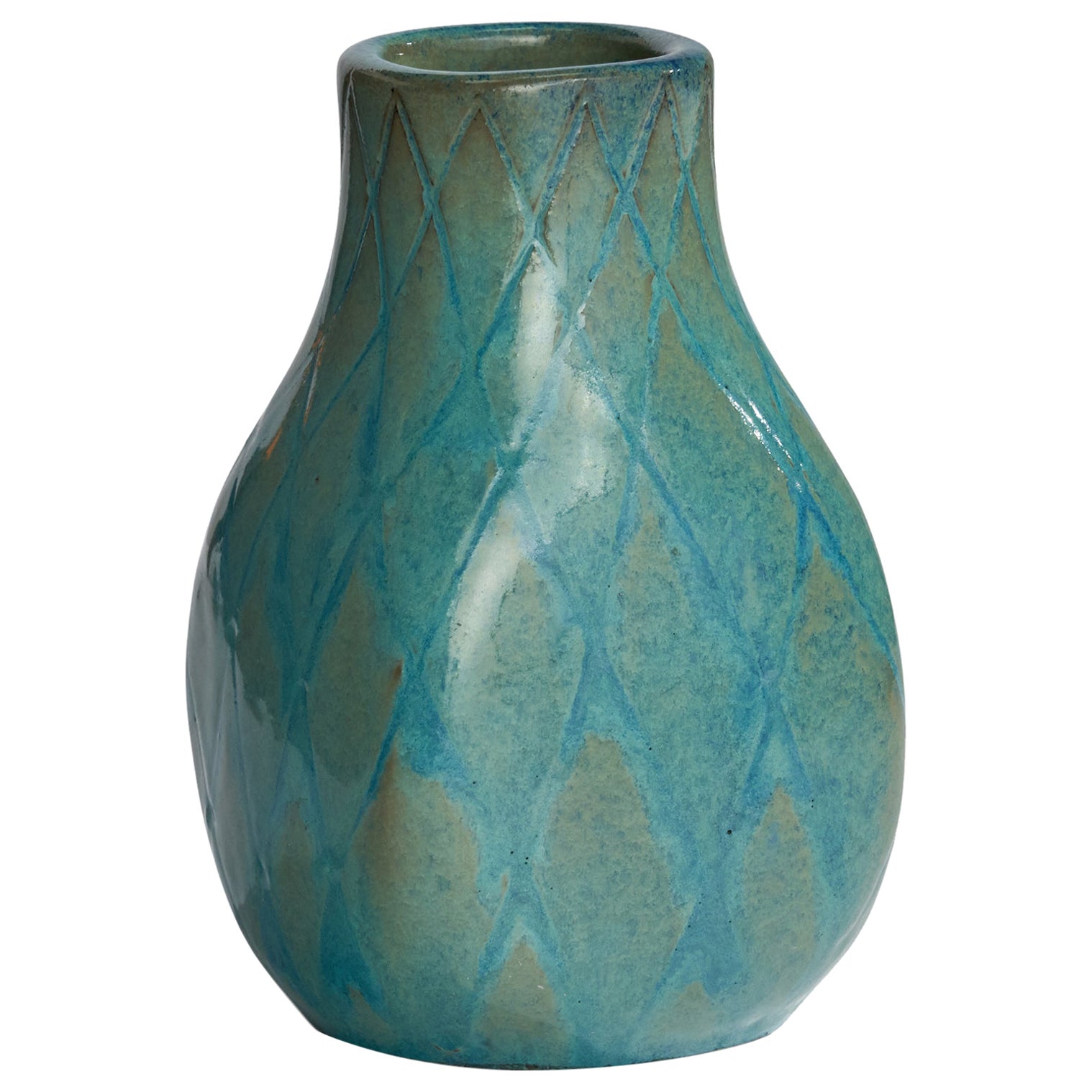 Vicke Lindstrand, Vase, Earthenware, Sweden, 1930s For Sale
