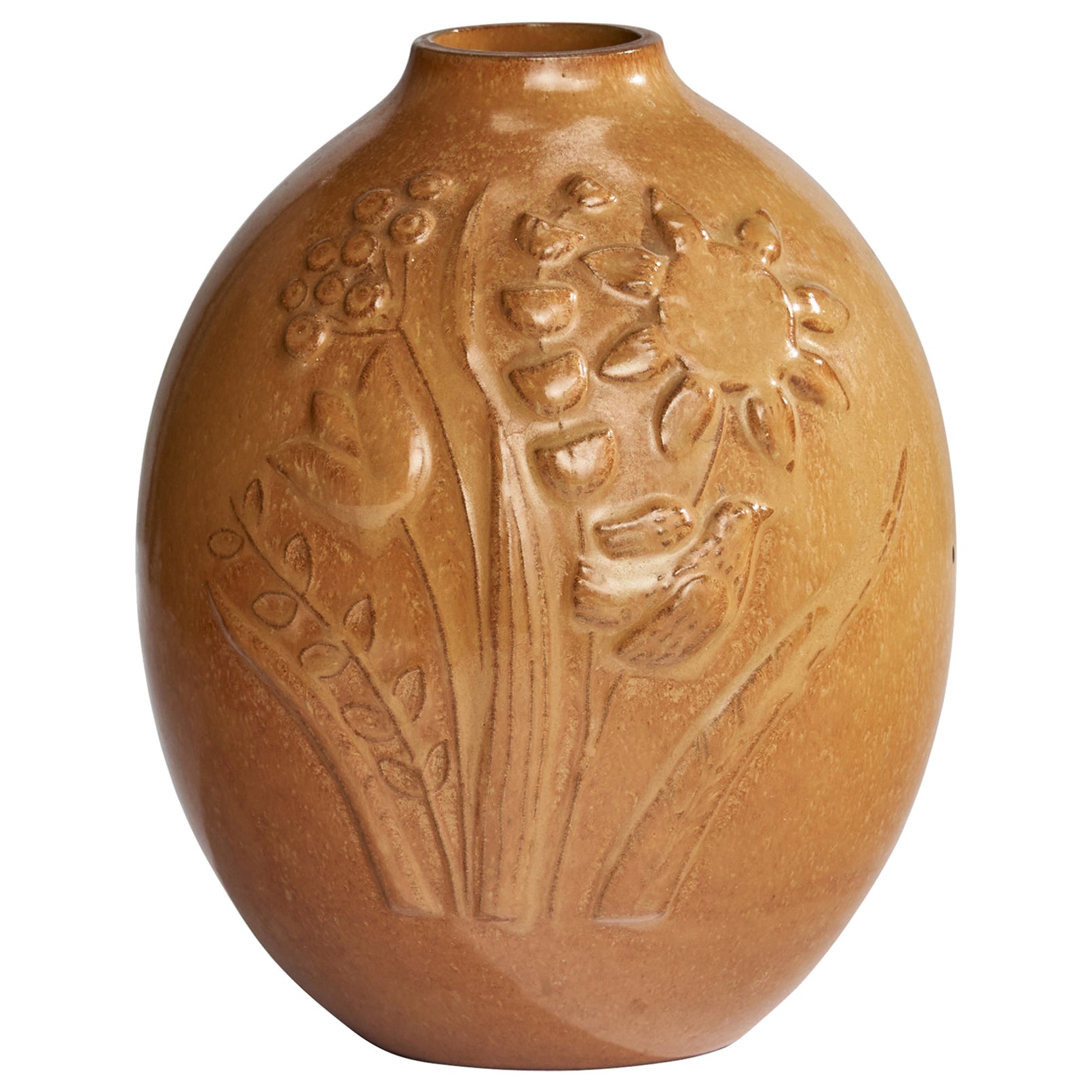 Gustavsberg, Vase, Steingut, Schweden, 1940er-Jahre im Angebot