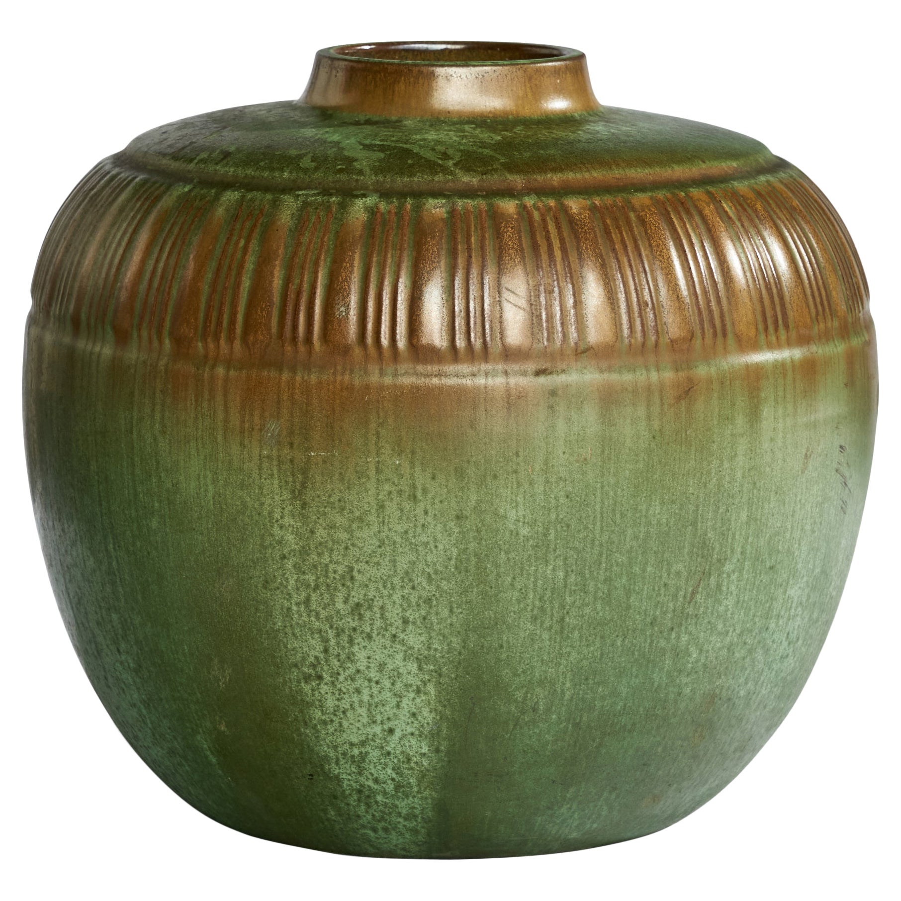 Swedish Designer, Sizeable Vase, Ceramic, Sweden, 1930s For Sale
