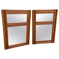 Vintage Pair of Pencil Bamboo Mirrors