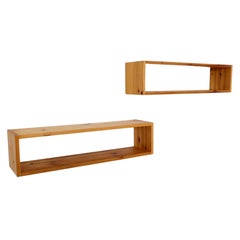 Ate Van Apeldoorn Floating Pine Wall Mount Box Shelves, 1970s