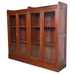 Used Stickley Style Arts and Crafts Solid Mahogany Double Bookcase, 1920s