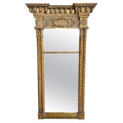 Used American Classical Gilt Pier Mirror with Acorn, Shell, and Medallion Carvings 