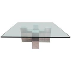 Modernist Glass Top Coffee Table in the Manner of Paul Evans 4