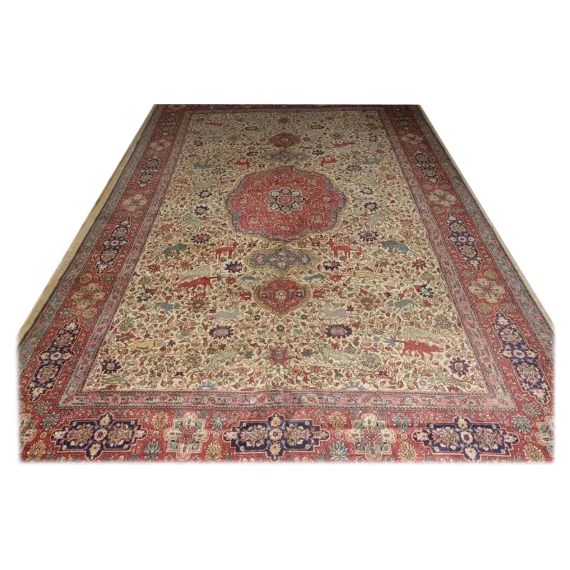 Feiner persischer Täbris-Teppich aus Täbris - 9' x 12' im Angebot