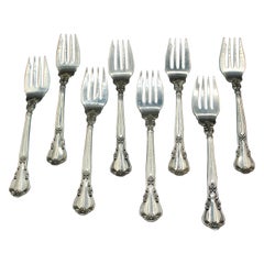 Vintage Set of 8 Chantilly Sterling Silver Salad or Dessert Forks by Gorham