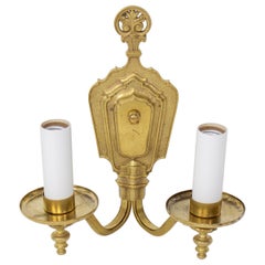 Early 20th Century Two Arm Brass Miller Sconce