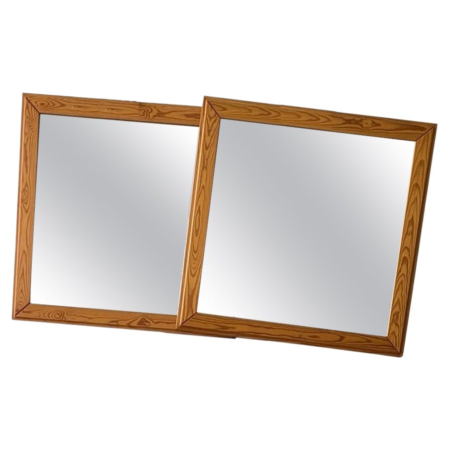 Danish Pine Mirrors, set of two For Sale