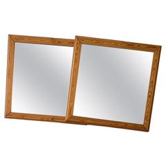 Miroirs danois en pin, ensemble de deux