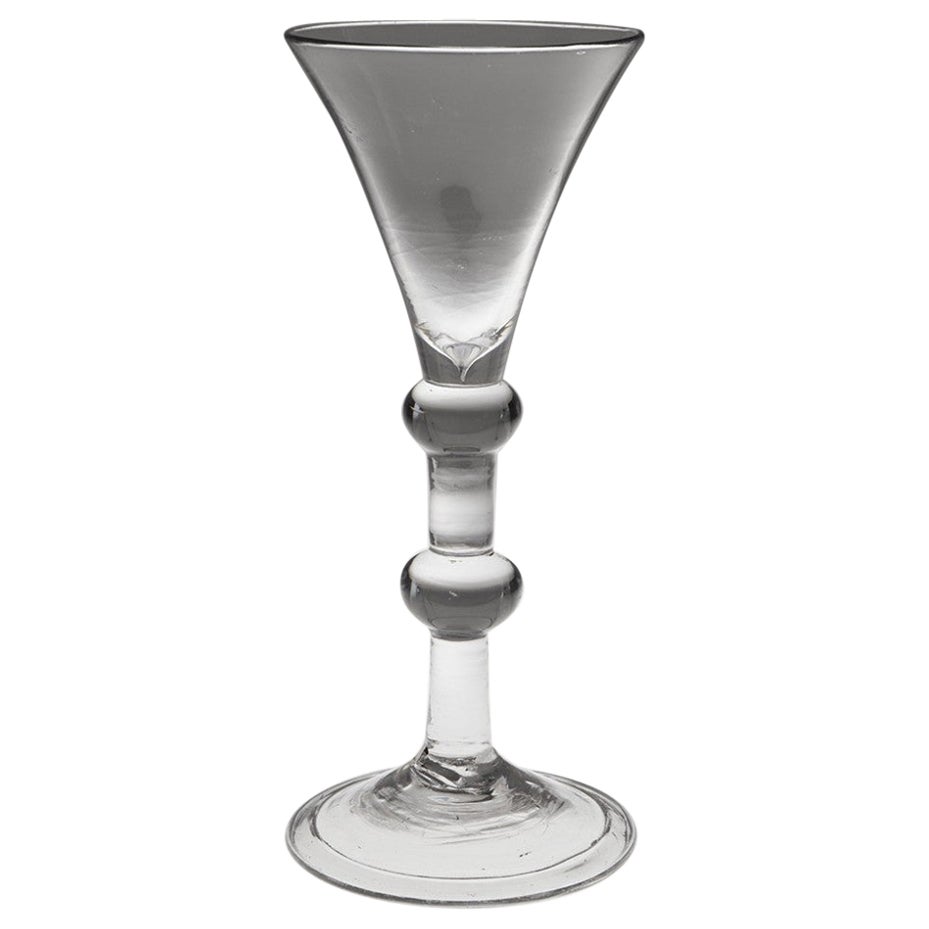Georgian Balustroid Stem Wine Glass c1745