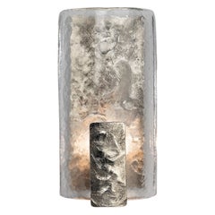 Applique Darien - bronze coulé nickelé et verre Murano 