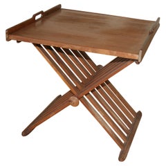 Mid Century Walnut Folding Tray Table by Drexel 1960