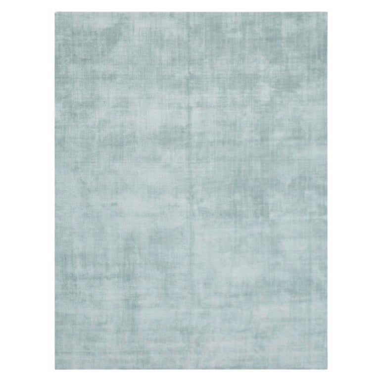 Tapis en soie, collection Smooth, « Green Grey Vintage », 3,00 x 2,50 m