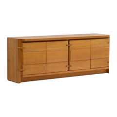 Solid Elm sideboard, 1980s France.