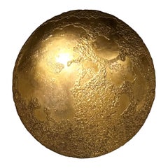Golden moon wall-mounted sculpture by Michel Pichard 
