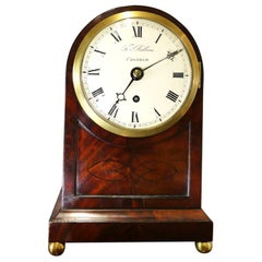 Small Georgian Mahogany Bracket Clock by Thomas Robbins, Chatham