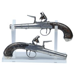 Pair Of Cannon Barrel Pocket Pistols By Turvey