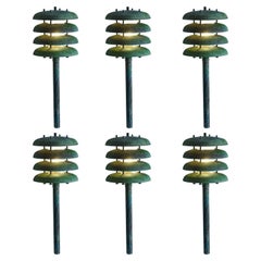 'Gibson' Verdigris Patinated Outdoor Bollard Light by Gary Gibson