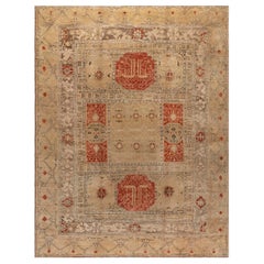 Early 20th Century Bold Turkish Oushak Handmade Rug