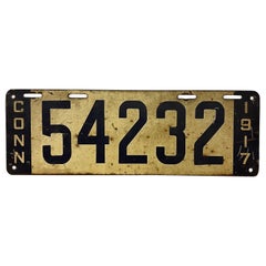 Used Original 1917 Connecticut Automobile License Plate