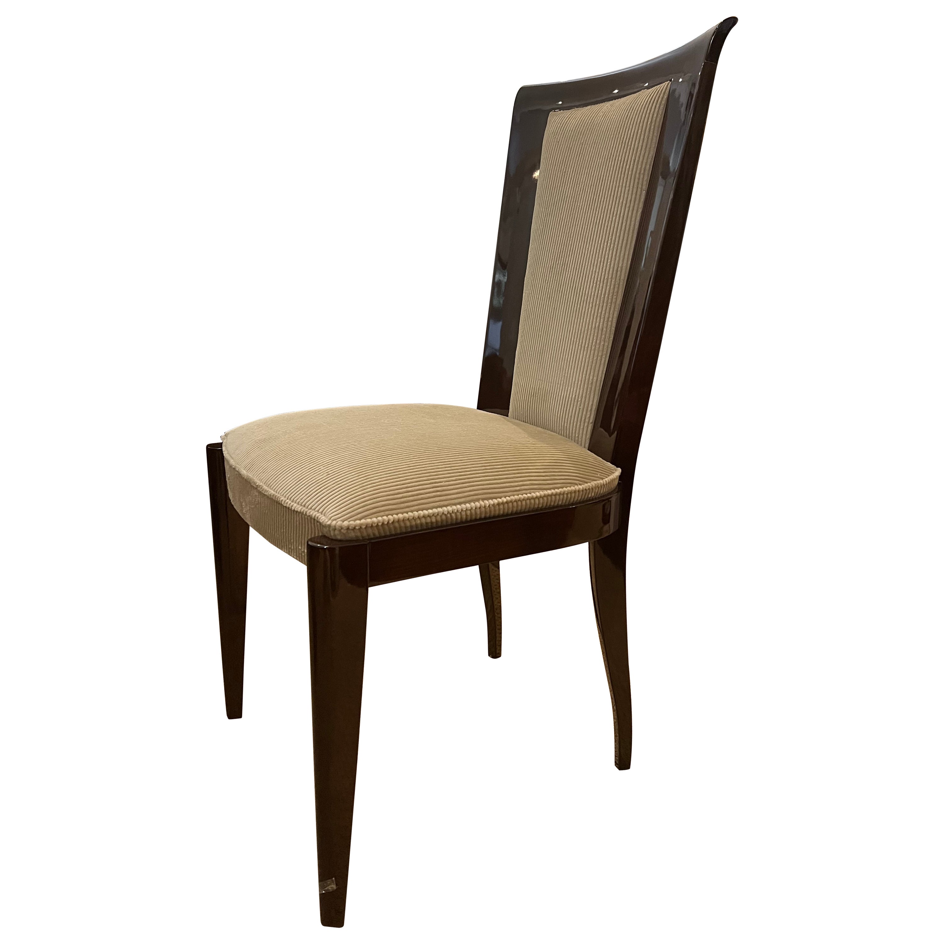 Art Deco French Dining Chair in Walnut For Sale