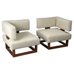 Retro Pair of Lounge Chairs / Settee by Brown Saltman 