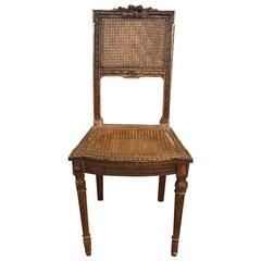 19th Century French Cane Vanity Chair