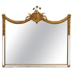 Retro Neoclassical Swag Gilt Gesso Mirrored Frame Wall Mirror