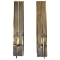 Mid-Century Brass Candle Sconces, circa 1960