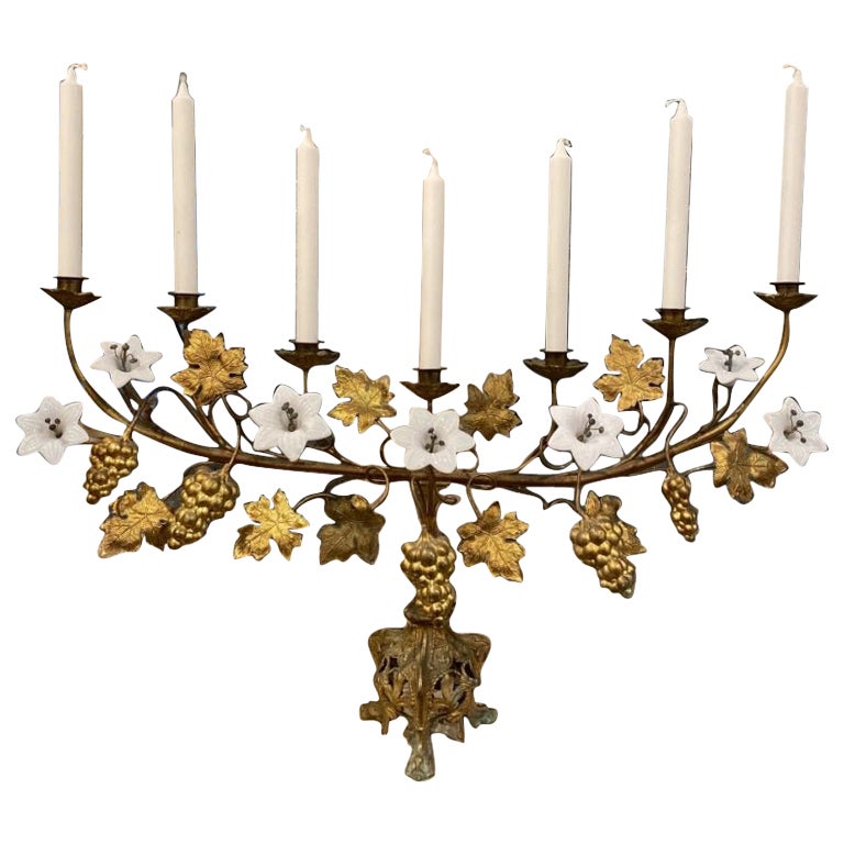 Antique French Boat Shaped Candelabra or Alter Ornament, circa 1890 