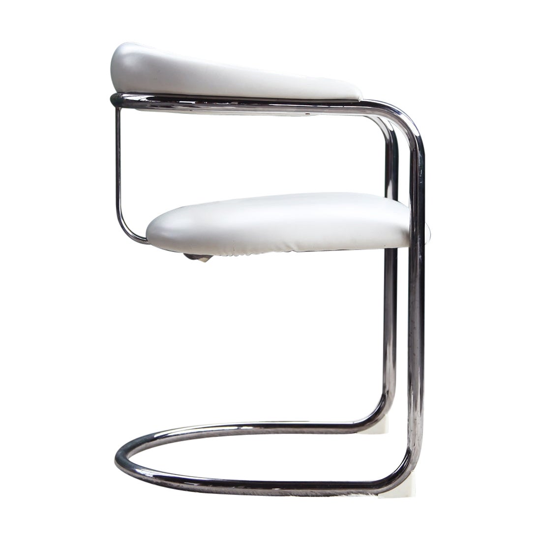 Fauteuil vintage Anton Lorenz pour Thonet Ss33 en blanc et chrome