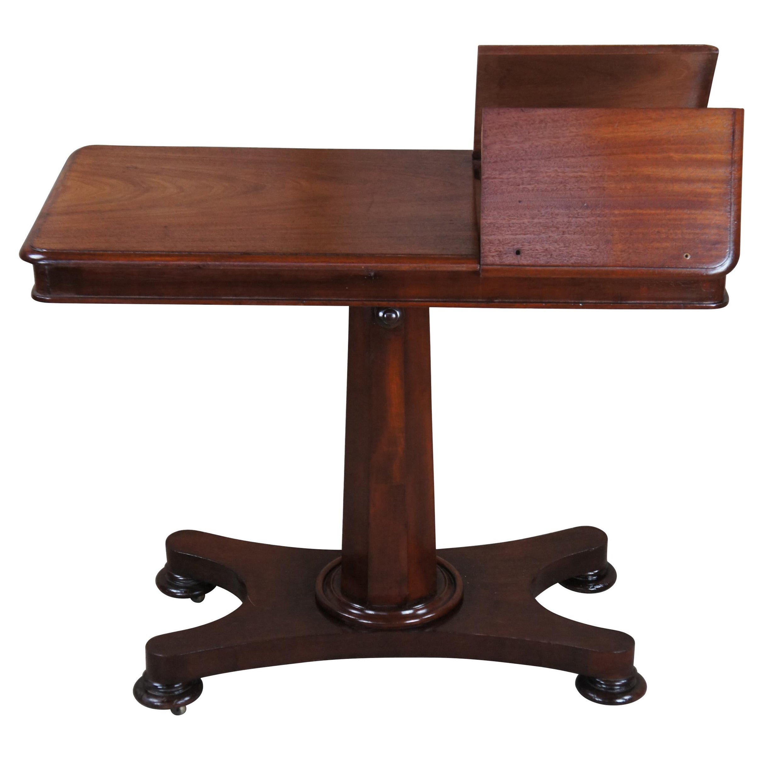 Antique William IV Mahogany Articulating Invalids Reading Table Console Lectern  For Sale