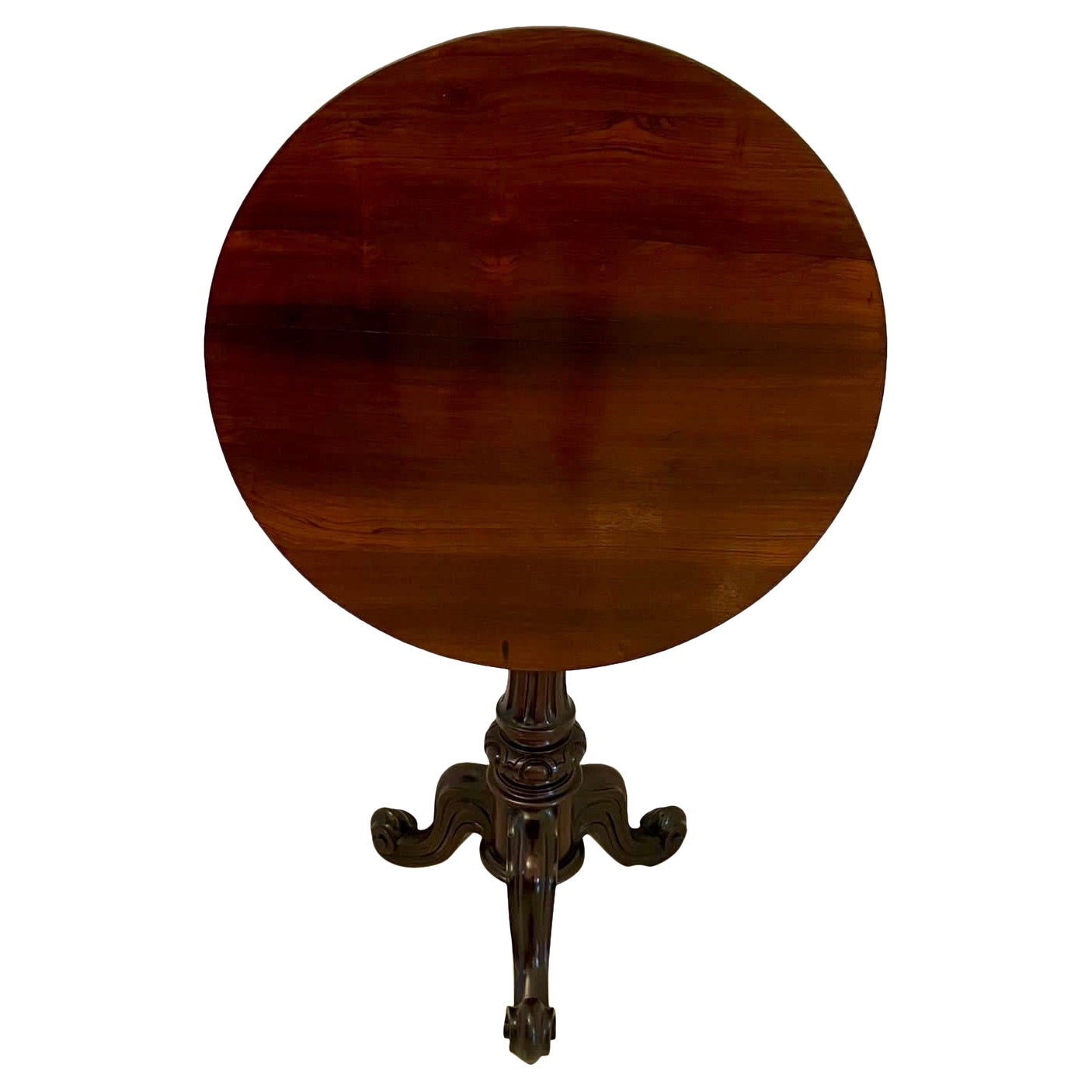 Antique Victorian Quality Rosewood Circular Lamp Table For Sale
