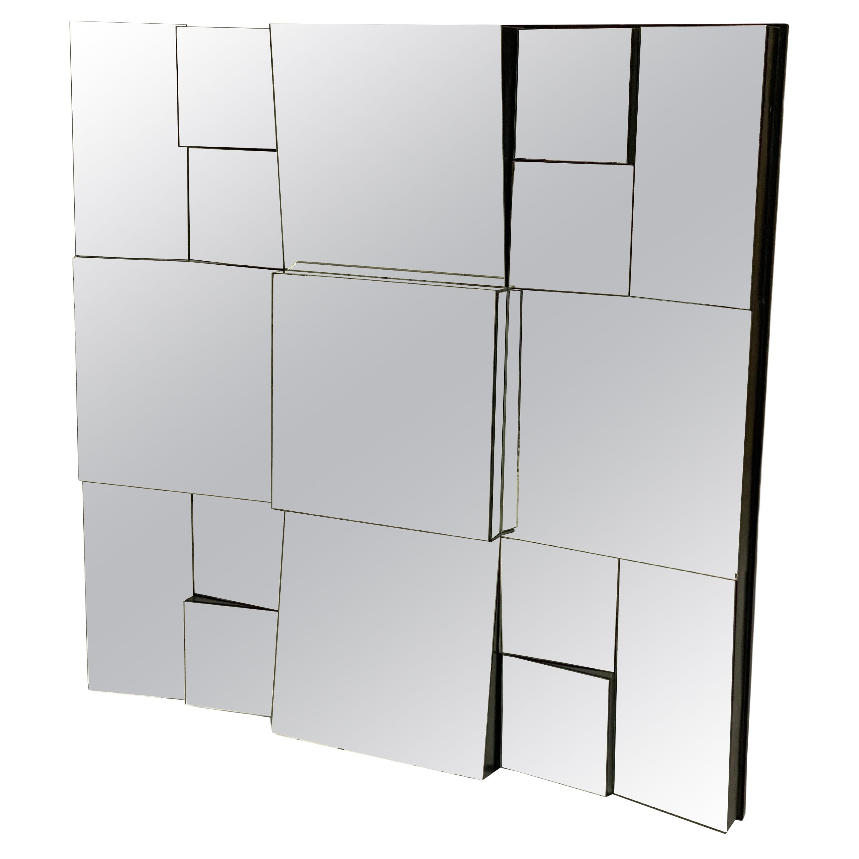 Neal Small Faceted Slopes Mirror For Sale